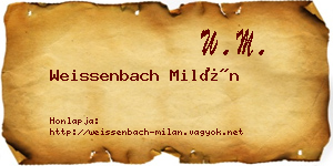 Weissenbach Milán névjegykártya