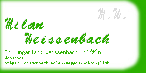 milan weissenbach business card